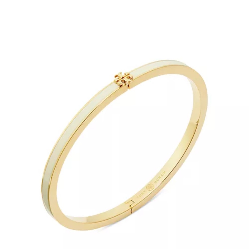 Tory Burch ICON THIN ENAMEL BRACELET Gold / New Ivory